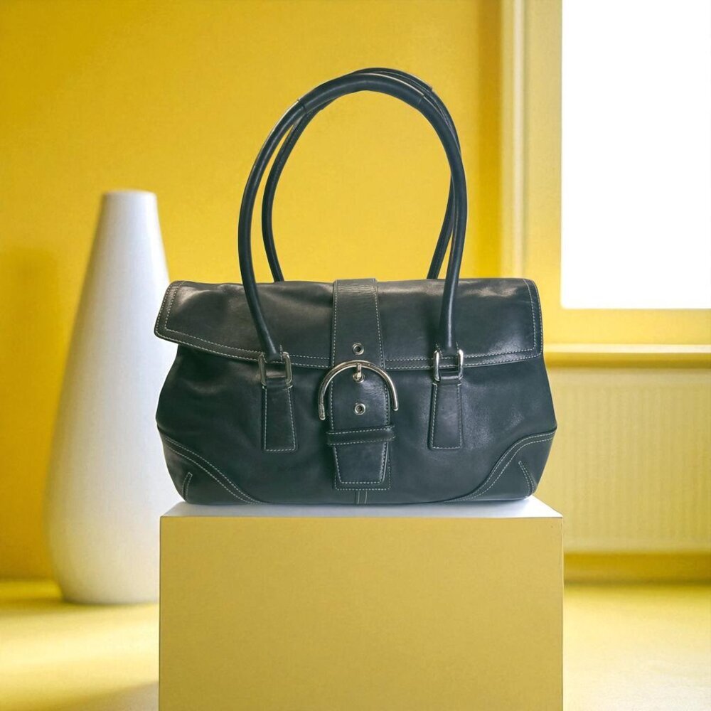 Coach Vintage Soho Flap Satchel In Black Y2k - Gem